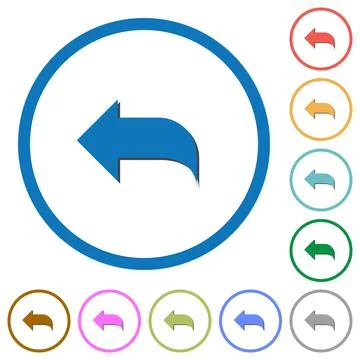Reply to mail icons with shadows and outlines Stock Illustration