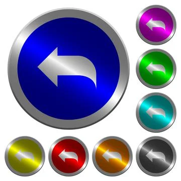 Reply to mail luminous coin-like round color buttons Illustrazione stock