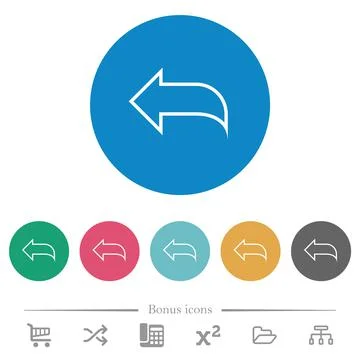 Reply to mail outline flat round icons Illustrazione stock