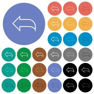 Reply to mail outline round flat multi colored icons Stock Illustration