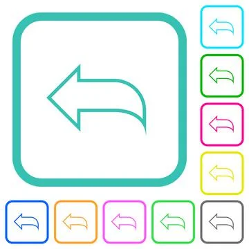 Reply to mail outline vivid colored flat icons Illustrazione stock