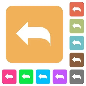 Reply to mail rounded square flat icons Stock Illustration