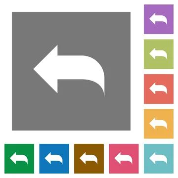 Reply to mail square flat icons Illustrazione stock