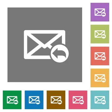 Reply mail square flat icons Illustrazione stock