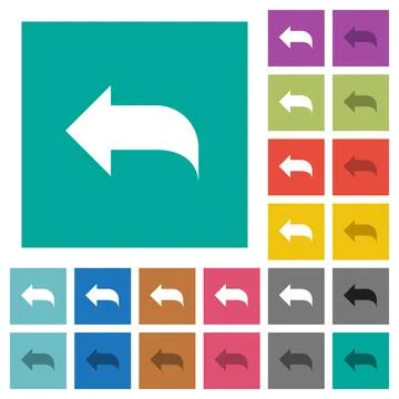 Reply to mail square flat multi colored icons Ilustración de archivo