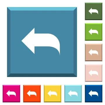 Reply to mail white icons on edged square buttons 스톡 일러스트