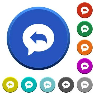 Reply message beveled buttons Illustrazione stock
