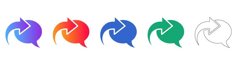 Reply Message Bubble Icon Collection Stockillustratie