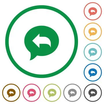 Reply message flat icons with outlines Illustrazione stock