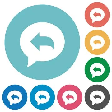 Reply message flat round icons Illustrazione stock