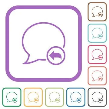 Reply message outline simple icons Stock Illustration