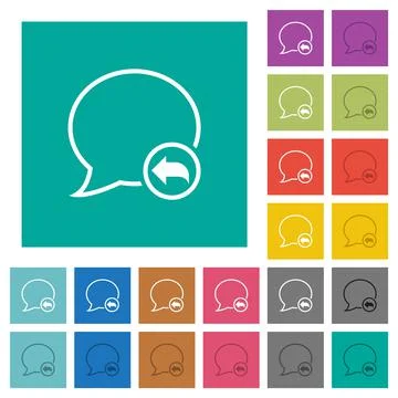 Reply message outline square flat multi colored icons イラスト素材