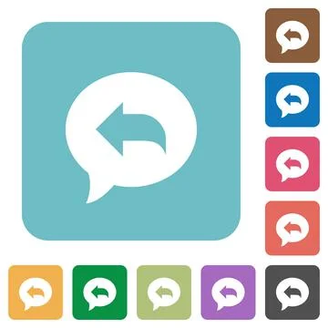 Reply message rounded square flat icons Illustrazione stock