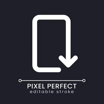Reply pixel perfect white linear ui icon for dark theme Illustrazione stock