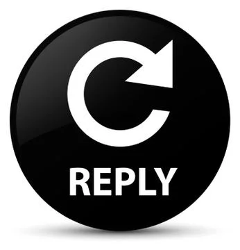 Reply (rotate arrow icon) black round button 스톡 일러스트
