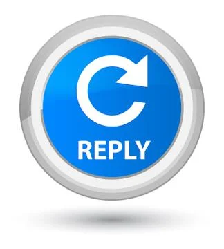 Reply (rotate arrow icon) prime cyan blue round button 스톡 일러스트