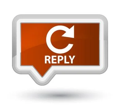 Reply (rotate arrow icon) prime brown banner button Stock Illustration