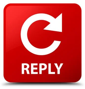 Reply (rotate arrow icon) red square button Stock Illustration