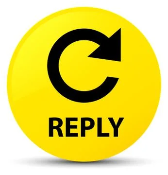 Reply (rotate arrow icon) yellow round button Stock Illustration