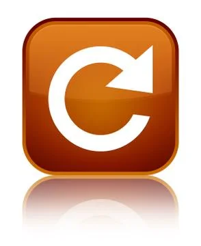 Reply rotate icon special brown square button 스톡 일러스트