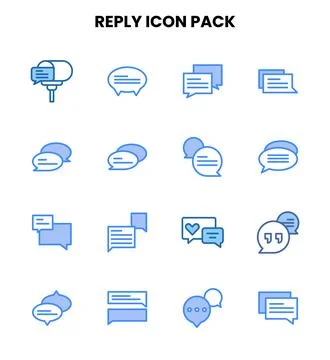 Reply Two Colour Bundle Icons Pack Stock Illustration