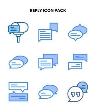 Reply Two Colour Graphics Icons Pack Stock Illustration