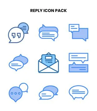 Reply Two Colour Icons Pack Stock Illustration
