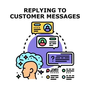 Replying to customer messages for optimal support Illustrazione stock