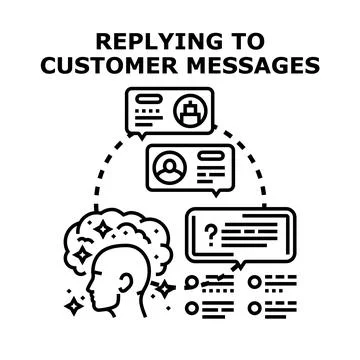 Replying to customer messages for optimal support Illustrazione stock
