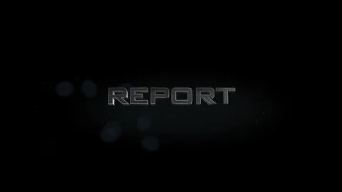 Report 3D title metal text on black alpha channel background Stock Footage 256613936