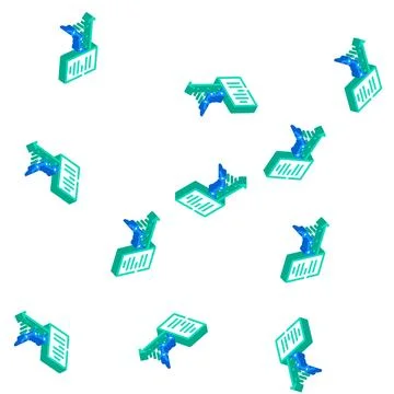 Report analysis isometric icon vector color illustration イラスト素材