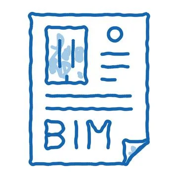 Report on building information modeling doodle icon hand drawn illustration Ilustración de archivo
