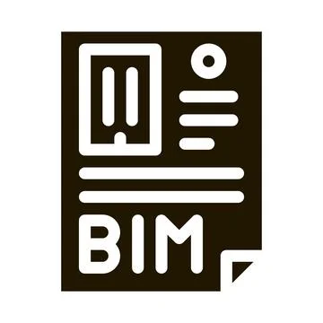 Report on building information modeling icon Vector Glyph Illustration Ilustración de archivo