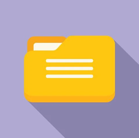 Report business folder icon flat vector. Document data Stock Illustration