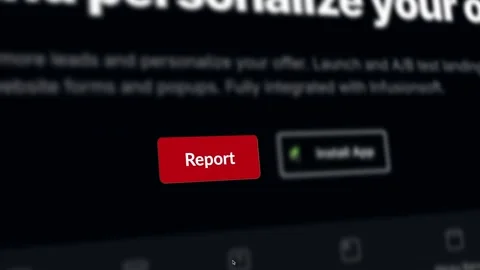 Report Button Cursor Click Web UI Interface Animation 4K Video Stock Footage 346435359