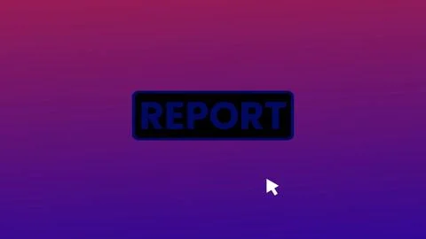 REPORT button pressed on computer screen by cursor pointer mouse illustrati.. Stock Illustration