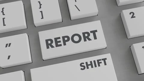 REPORT BUTTON PRESSING ON KEYBOARD Video stock 256879244