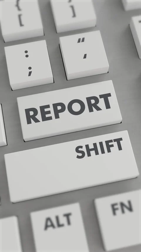 REPORT BUTTON PRESSING ON KEYBOARD Vertical Video Video stock 302441062