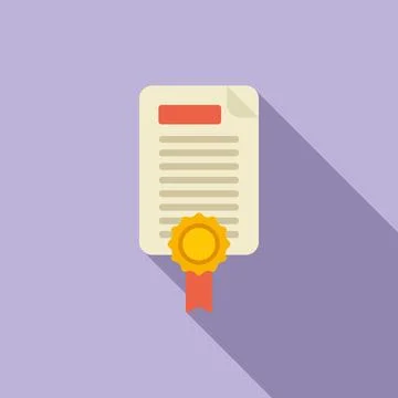 Report certificate icon flat vector. Document computer Illustrazione stock