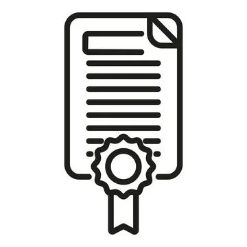 Report certificate icon outline vector. Document computer Stock Illustration