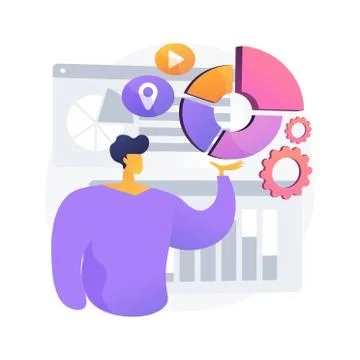 Report chart visualization vector concept metaphor. Stock Illustration