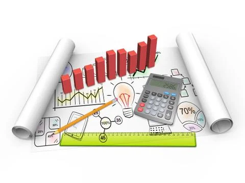 Report charts Stock Illustration