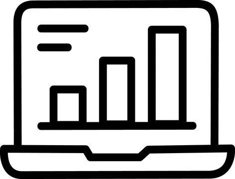Report charts on screen presentation icon 库存插图
