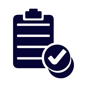 Report, check mark, tick, report checking icon Stock Illustration
