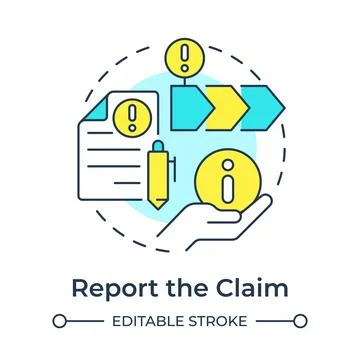 Report the claim multi color concept icon 스톡 일러스트