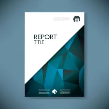 Report cover template with low poly background. Business brochure document Stock Illustration