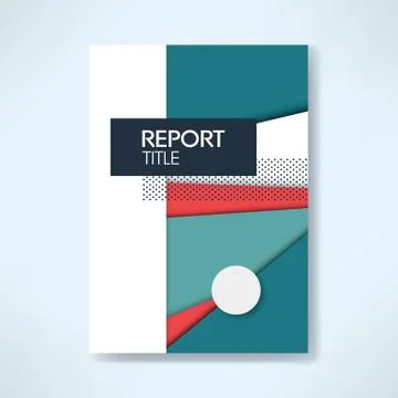 Report cover template in modern material design style with geometric shapes Stock Illustration