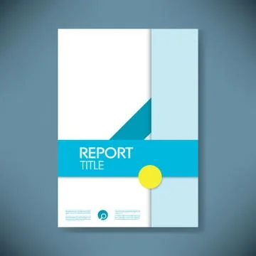 Report cover template in modern material design style with geometric shapes Stock Illustration