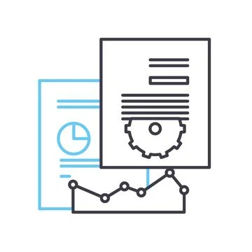 Report customization line icon, outline symbol, vector illustration, concept 스톡 일러스트