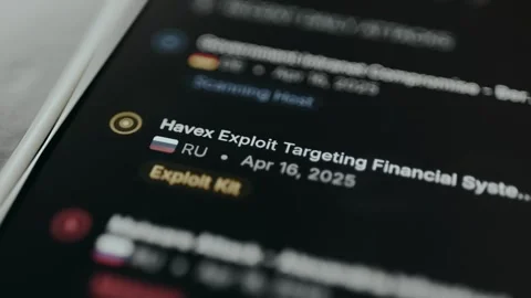 Report on cybersecurity threats displaying the origin, date and type of Stock Footage 330238341